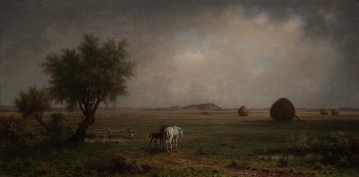 Martin Johnson Heade Mare and Colt in a Marsh oil painting picture
